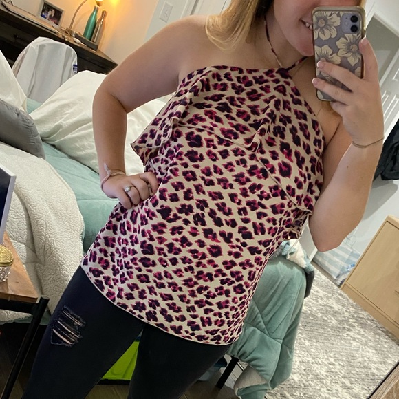 Pink and black cheetah print halter top - Picture 2 of 3